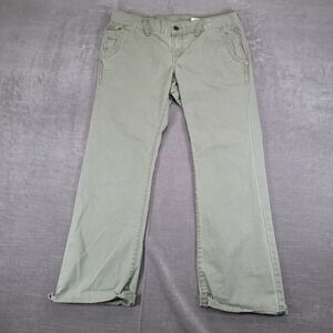 Lucky Brand Dungarees Women's Khaki Green Cotton Cargo Pants Size 8 29